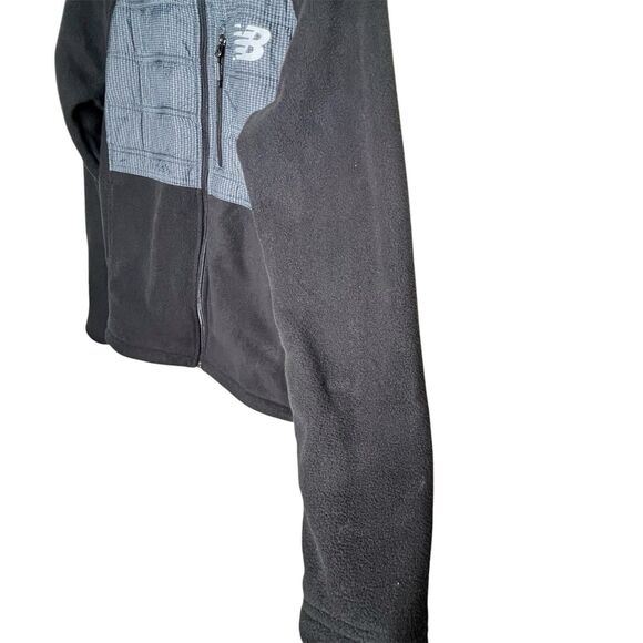 New Balance Fleece Jacket Size Small Black Grey Mock Collar Full Zip Barely Worn - Picture 3 of 13